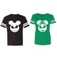 thumbnail image 1 of Halloween Jack Mouse Ears Halloween Jack Mouse Ears Matching Couple Cotton Jerseys (Men Black / Women Green) (Men XXL / Women M), 1 of 3