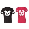 thumbnail image 1 of Halloween Jack Mouse Ears Matching Couple Cotton Jerseys (Men Black / Women Red) (Men L / Women M), 1 of 3