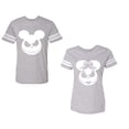 thumbnail image 1 of Halloween Jack Mouse EarsUnisex Couple Matching Cotton Jersey style T-Shirt Contrasting stripes on sleeves (Men Heather / Women Heather) (Men S / Women S), 1 of 3