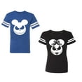thumbnail image 1 of Halloween Jack Mouse EarsUnisex Couple Matching Cotton Jersey style T-Shirt Contrasting stripes on sleeves (Men Royal / Women Black) (Men S / Women S), 1 of 3