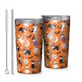 Halloween Jack O Lantern Black Cat Car Tumbler 1 Pack, Vacuum Insulated ...