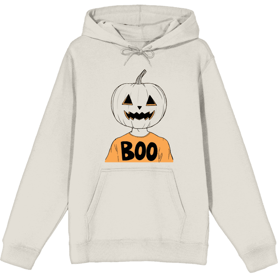 Halloween Jack-O-Lantern Boy Boo Adult Sand Long Sleeve Hoodie-Medium