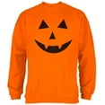 thumbnail image 1 of Halloween Jack-O-Lantern Costume Fangs Face Mens Sweatshirt Safety Orange SM, 1 of 1