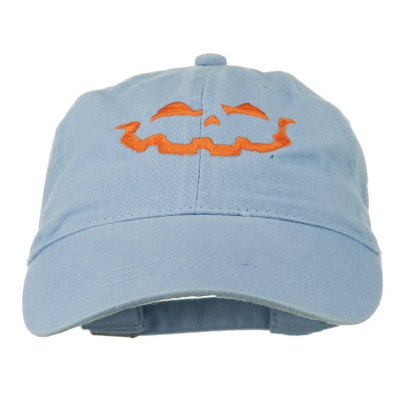 Halloween Jack O Lantern Embroidered Washed Dyed Cap - Lavender OSFM