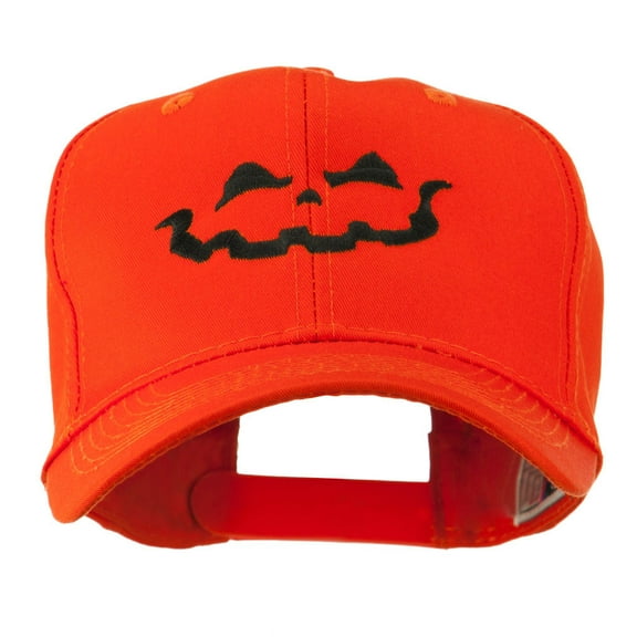Halloween Jack O Lantern Face Embroidered Cap - Orange OSFM