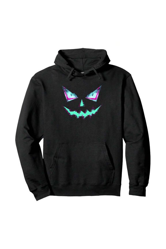 Halloween Jack O Lantern Face Scary Pumpkin Funny Pullover HoodieMen's Dual Holiday Graphic Hoodie (Halloween & Thanksgiving), Heavyweight Cotton Pullover, Seasonal Comfort