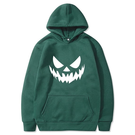 Halloween Jack O' Lantern Hoodie for Men, Casual Long Sleeve Pullover Sweatshirt with Front Pocket, Funny Halloween Sweatshirt for Daily Wear and Parties