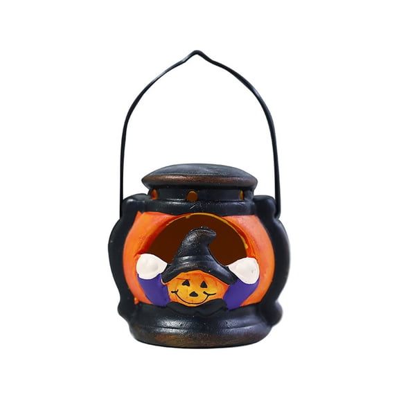 Halloween Jack-O-Lantern Lights, Cute Pumpkin Statue Decor with LED Lights, Battery Operated Table Ornaments for Home Party Decor