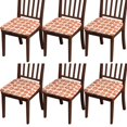 thumbnail image 1 of Halloween Jack O Lantern Silhouettes Seat Covers for Dining Room Chairs Set Of 6,Stretch Printed Washable Chair Seat Cover with Elastic Ties and Button,Removable Waterproof Couch Cushion Covers, 1 of 6