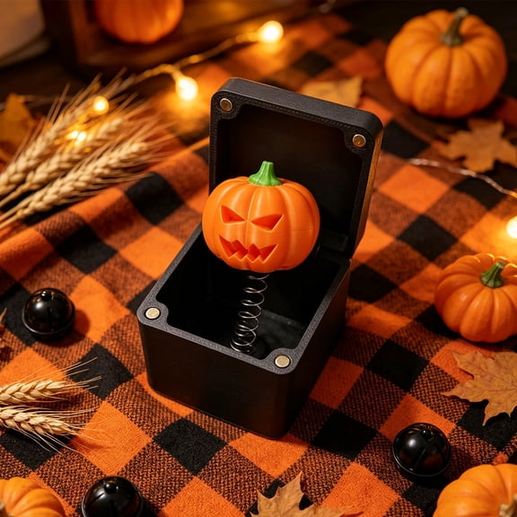 Halloween Jack-O'-Lantern Surprise Box, Spring Up Prank Box Pumpkin Trick, Joke Gift Decor 5x5cm, Spooky Surprise Box