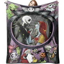 Halloween Jack Skellington Flannel Blanket, Sally Meant to Be Throw Blanket Christmas Birthday Gifts for Men Women, Funny Soft Blanket for Bedding Sofa 50 x 60 Inch