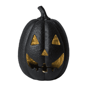 Halloween Jack-o-Lantern Tabletop Decoration, Black, Halloween Decor, Spooky Halloween Pumpkin Ornament, Unique Jack-O-Lantern A