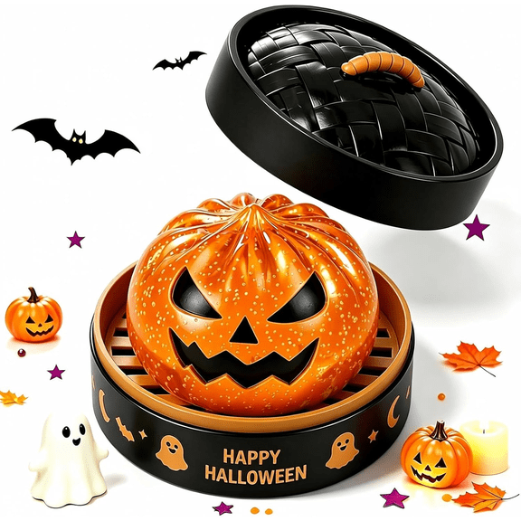 Halloween Jack-o'-lantern Dumpling Squishies Squeeze Toys, Spooky Dumpling Slow Rise Squishies, Cute Halloween Sensory Stress Balls for Adults, Anxiety Relief, Gifts
