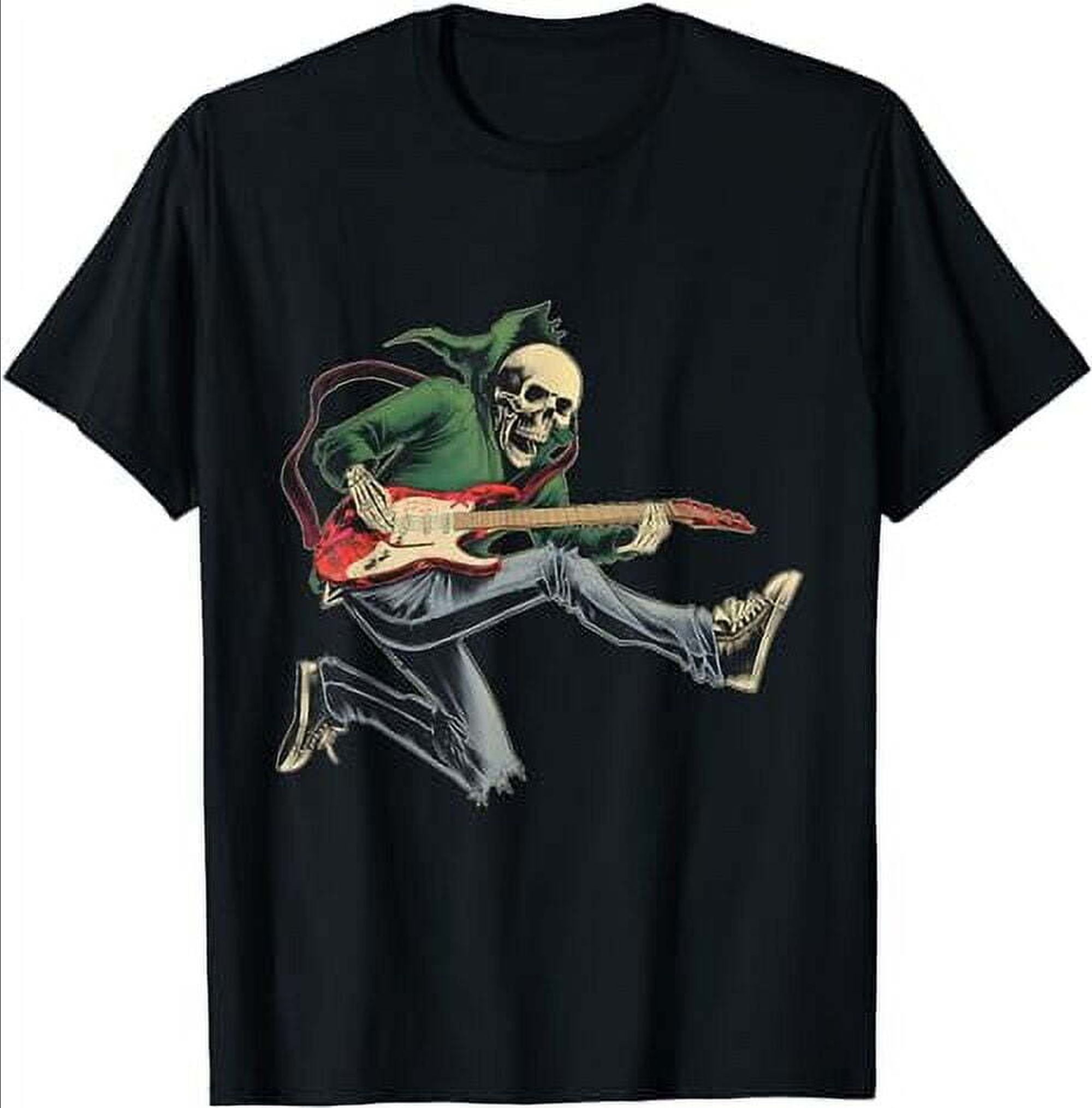Halloween Jam Sessions Essential: Guitar Shredding Skeleton T-Shirt ...