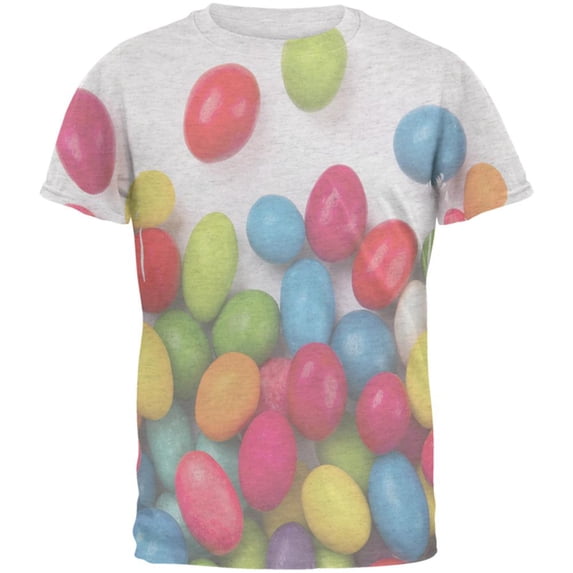 Halloween Jelly Beans Mens T Shirt Heather White LG