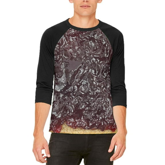 Halloween Jelly PB Costume Mens Raglan T Shirt White-Black SM