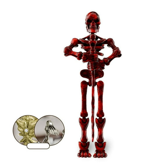 Halloween Jointed Skeleton Decoration, Magnetic Skeleton Action Figures, Plastic Skeleton Mova Decoration, Multi-Jointed