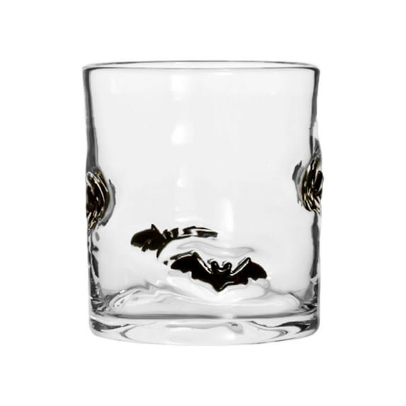 Halloween Juice Glass 14 Ounce Bat Themed Drinking Cocktails Glasses For Party Cute Double Old Fashioned Reusable Cups For Home Bar Glass&Bottle