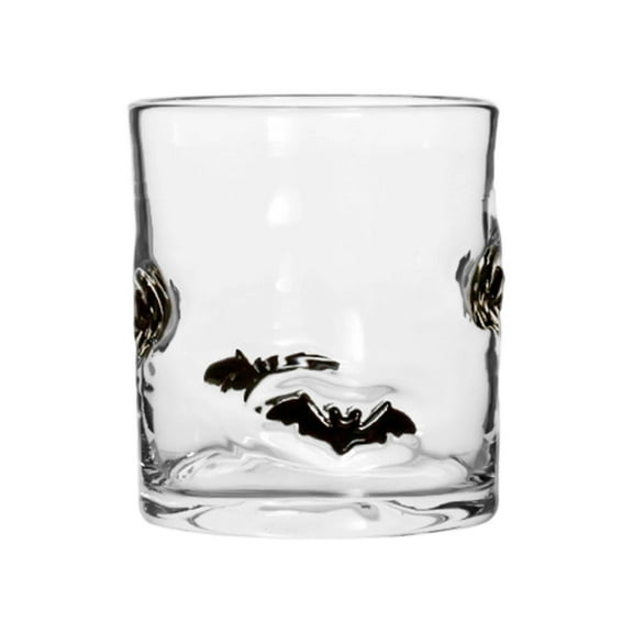 Halloween Juice Glass 14 Ounce Bat Themed Drinking Cocktails Glasses For Party Cute Double Old Fashioned Reusable Cups For Home Bar Glass&Bottle