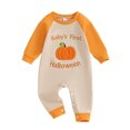 thumbnail image 1 of Halloween Jumpsuit Adorable First Halloween Baby Boy Romper Jumpsuit With Pumpkin Embroidery For Cute Photoshoot Outfits And Celebration, 1 of 6