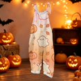 thumbnail image 1 of Halloween Jumpsuits for Women Summer Plus Size Boho Beach Rompers for Women Sleeveless Pumpkin Ghost Jumpsuits Rompers Casual Loose Spaghetti Strap Womens Overalls Earthy Yellow 2XL, 1 of 7