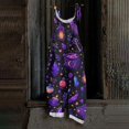 thumbnail image 1 of Halloween Jumpsuits for Women 2026 One Piece Sleeveless Pumpkin Print Rompers Pants Adjustable Strap Baggy Overalls, 1 of 6