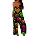 thumbnail image 1 of Halloween Jumpsuits for Women Candy Pumpkin Halter Backless Horror Overalls Castle Ghost Wide Leg Funny Rompers, XL, 1 of 5