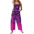 thumbnail image 1 of Halloween Jumpsuits for Women Ghost Spiderweb Wide Leg Backless Funny Rompers Pumpkin Skeleton Sleeveless Horror Overalls, XL, 1 of 5