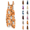 thumbnail image 1 of Halloween Jumpsuits for Women Linen Spaghetti Straps Wide Leg Overalls Print Long Rompers, 1 of 6