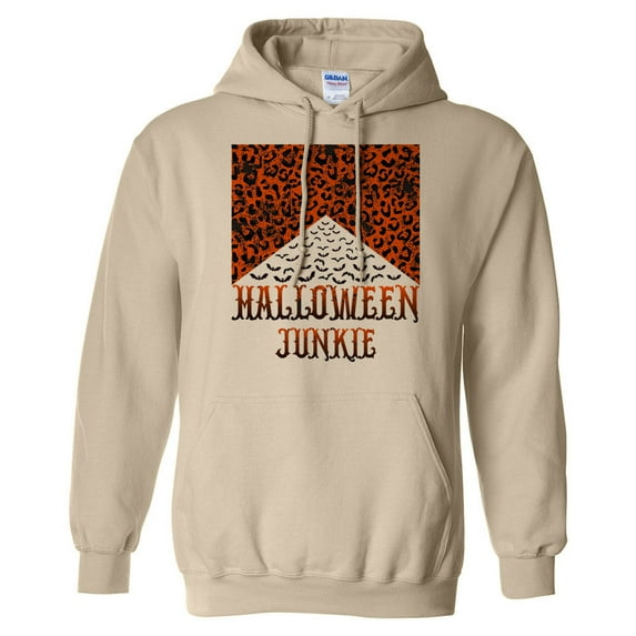 Halloween Junkie Bats Hoodie Sweatshirt Unisex 2X-Large Sand