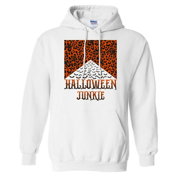 Halloween Junkie Bats Hoodie Sweatshirt Unisex Large White