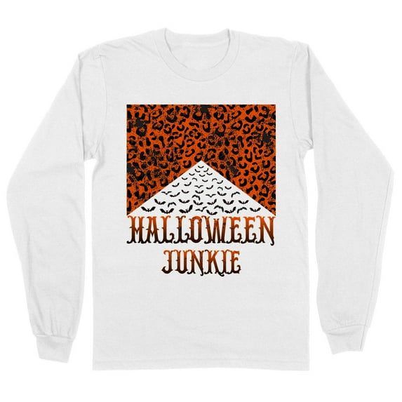 Halloween Junkie Bats Long Sleeve Shirt Unisex X-Large White