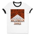 thumbnail image 1 of Halloween Junkie Bats Ringer Tee Shirt Unisex Large White/Black, 1 of 5