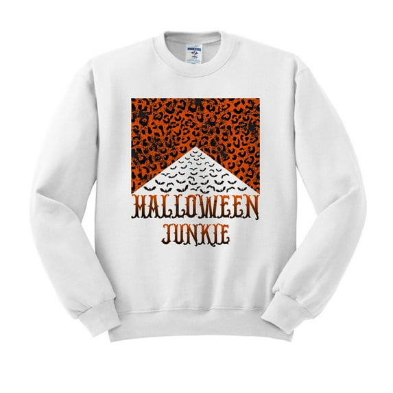 Halloween Junkie Bats Sweatshirt Unisex Large White
