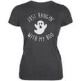 thumbnail image 1 of Halloween Just Hangin With My Boo Ghost Juniors Soft T Shirt Deep Heather MD, 1 of 1