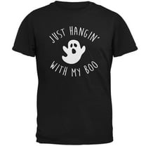 Halloween Just Hangin With My Boo Ghost Mens T Shirt Black MD