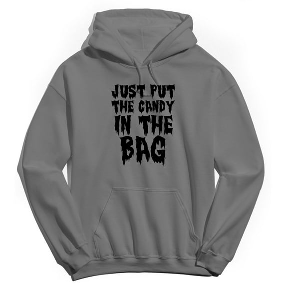 Halloween Just Put Graphic Charcoal Heather Men's Cotton Pullover Hoodie