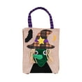 thumbnail image 1 of Halloween Jute Tote Bag, Square Kids' Trick-or-Treat Bag, Themed Pattern, Reusable, Party Candy Storage Bag, Holiday Decor Prop-Witch, 1 of 6