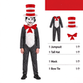 thumbnail image 1 of Halloween K"id"s Costume - 4 Piece Cat Cosplay Jumpsuit with Bow Tie, Hat & Mask, Fancy Dress Up Onesie Outfits for Halloween Nights Party, Size:140, 1 of 11