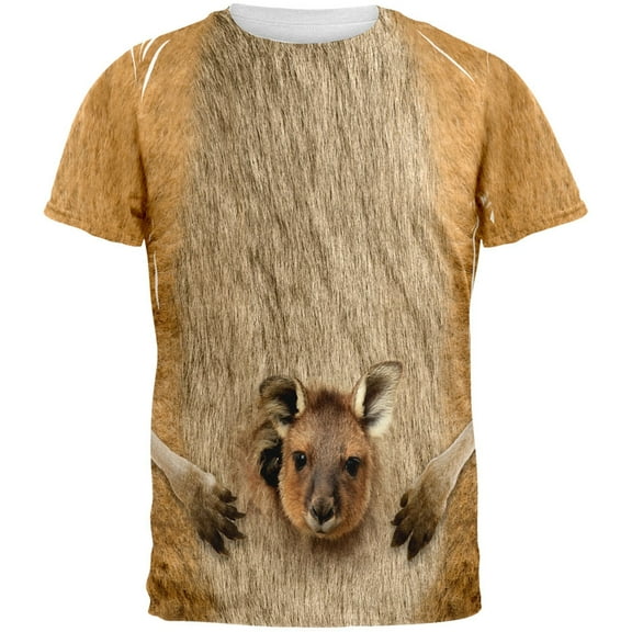 Halloween Kangaroo Costume All Over Adult T-Shirt - X-Large