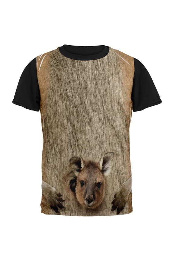Halloween Kangaroo Costume All Over Mens Black Back T Shirt Multi SM