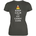 thumbnail image 1 of Halloween Keep Calm Candy Corn Women's Juniors Soft T Shirt, 1 of 5