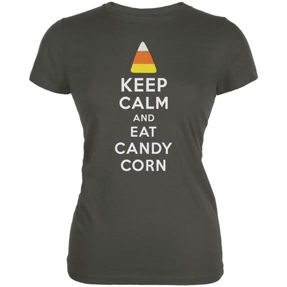 Halloween Keep Calm Candy Corn Women's Juniors Soft T Shirt