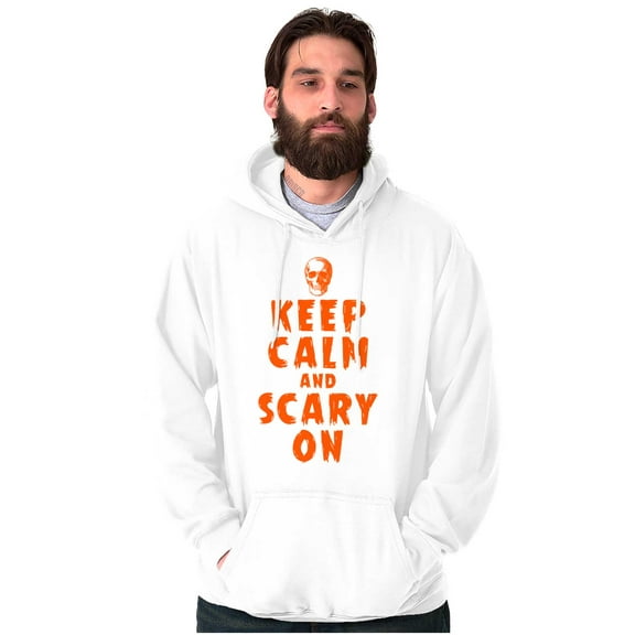 Halloween Keep Calm and Scary On Unisex Plus Fleece Graphic Hoodie Brisco Brands 5X