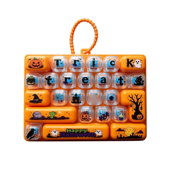 Halloween Keyboard Pop‑it Fidget Toy, Portable Press Bubble Sensory Toy with Halloween Pattern for Stress Relief