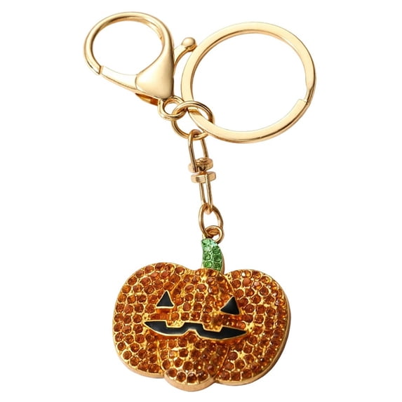 Halloween Keychain - Ghost Pumpkin Black Cat Witch Hat Spider Web Charm, Key Ring Holder for Bag Decor