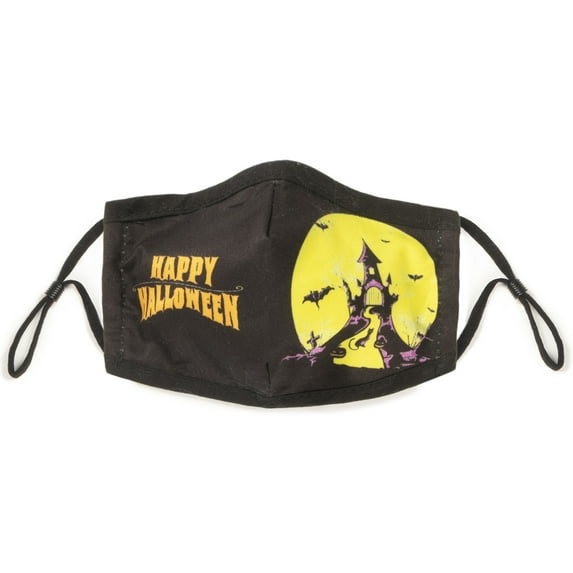 Halloween Kids Cloth Face Mask - Cute, Scary, Washable & Reusable - Breathable Cotton Inner, Poly Outer