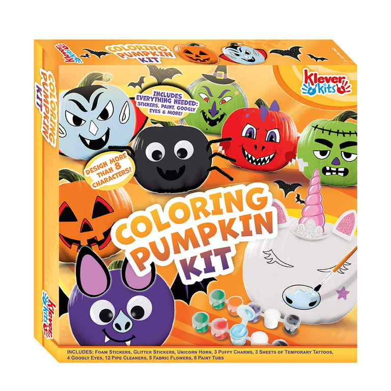 Halloween Kids DIY Arts and Craft Coloring Pumpkin Kit for Kids