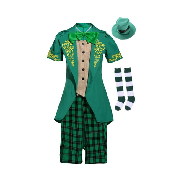 Halloween Kids Girls Fairy Leprechaun Costume Child Green St. Patrick's ...
