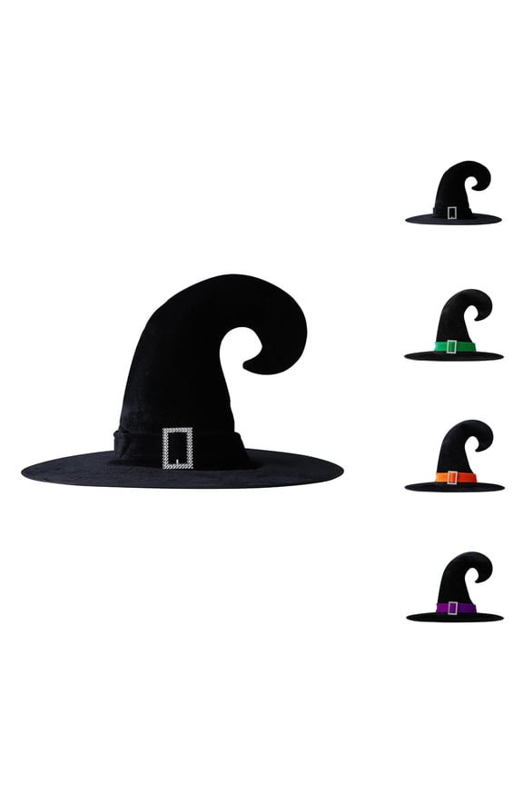 Halloween Kids Gold Velvet Bent Horn Hat - Elf Witch Wizard Caps For Party & Masquerade, Festival Role Play Dress Up Accessories For Boys Girls Performance Outfits Wear